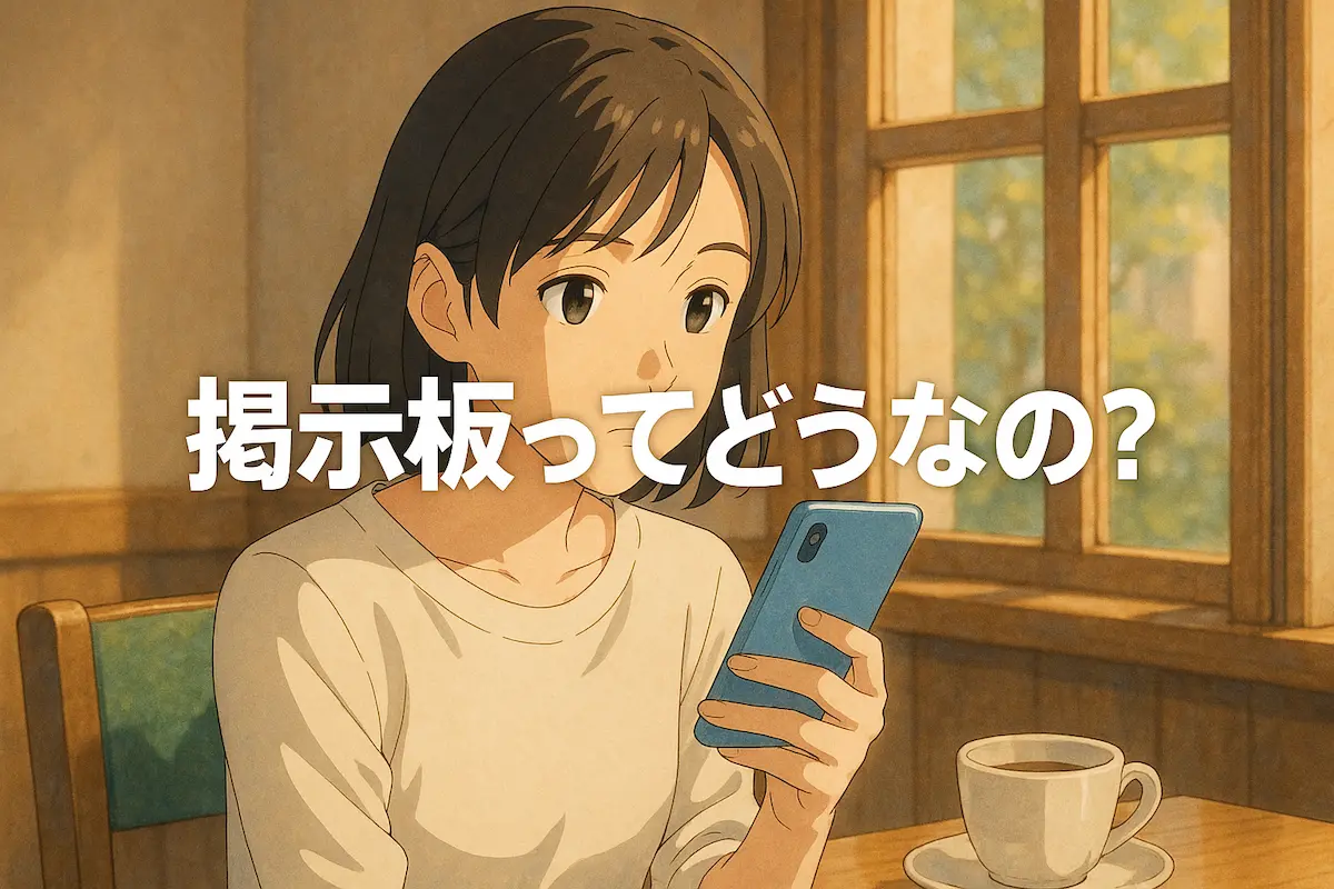 2ショット掲示板で相手を探す人物をイメージした画像