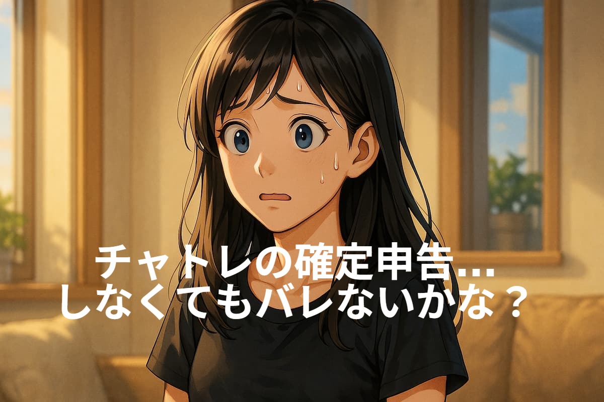 チャットレディの確定申告をしなくても税務署にバレるかバレないかが気になる女性の画像