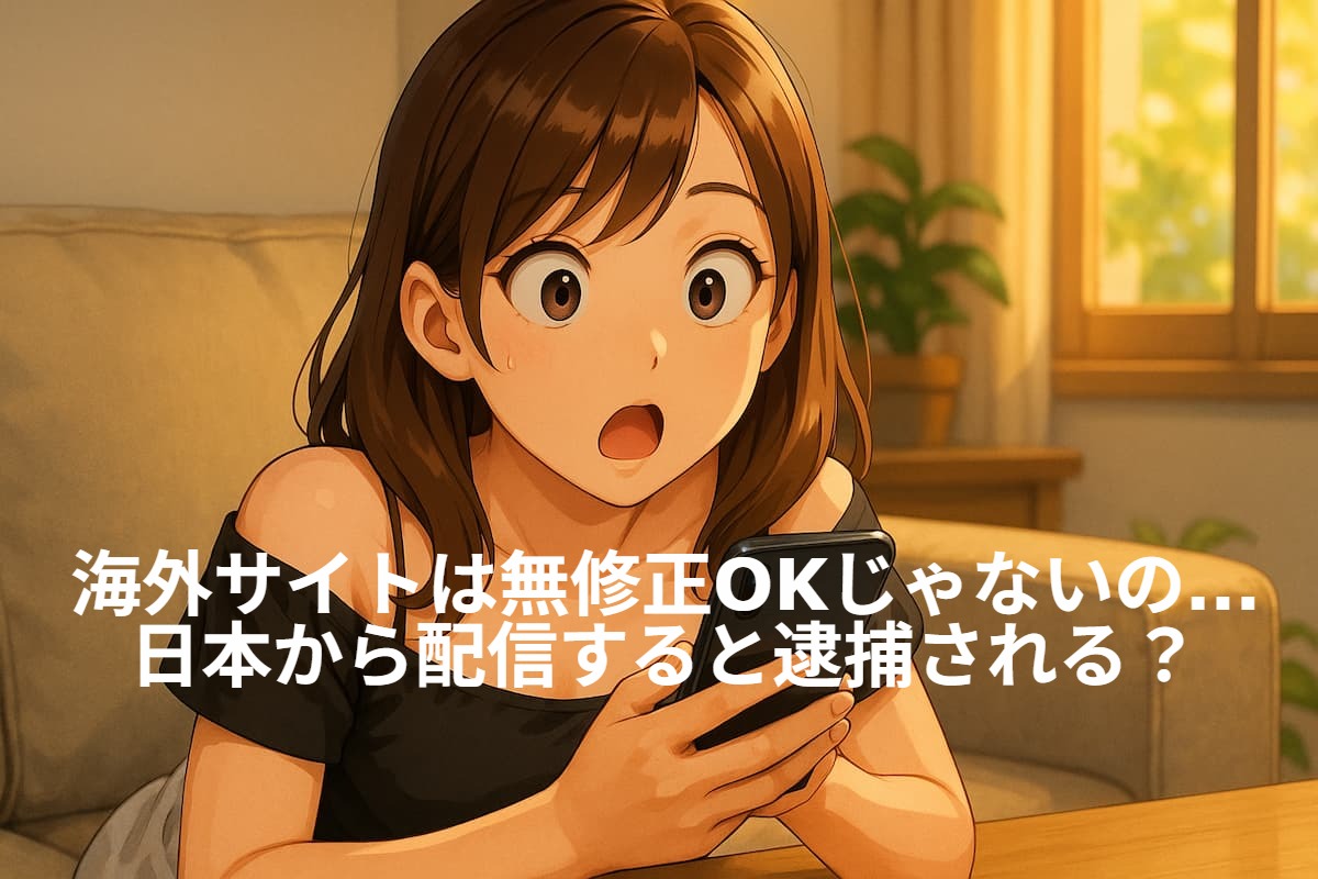 海外ライブチャットでセックス配信や無修正配信を行うと逮捕されるリスクがあることに驚いている女性の画像