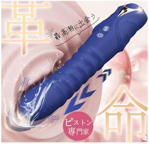 女性におすすめな口コミで人気のディルド「ピストンで満たされてイク!」のパッケージ画像。