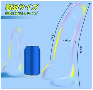 女性におすすめな口コミで人気のディルド「ディルド 透明 吸盤付き」のパッケージ画像。