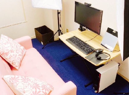 東京・自由が丘でおすすめの大手チャットレディ事務所「アリアチャット自由が丘店」の店内写真。